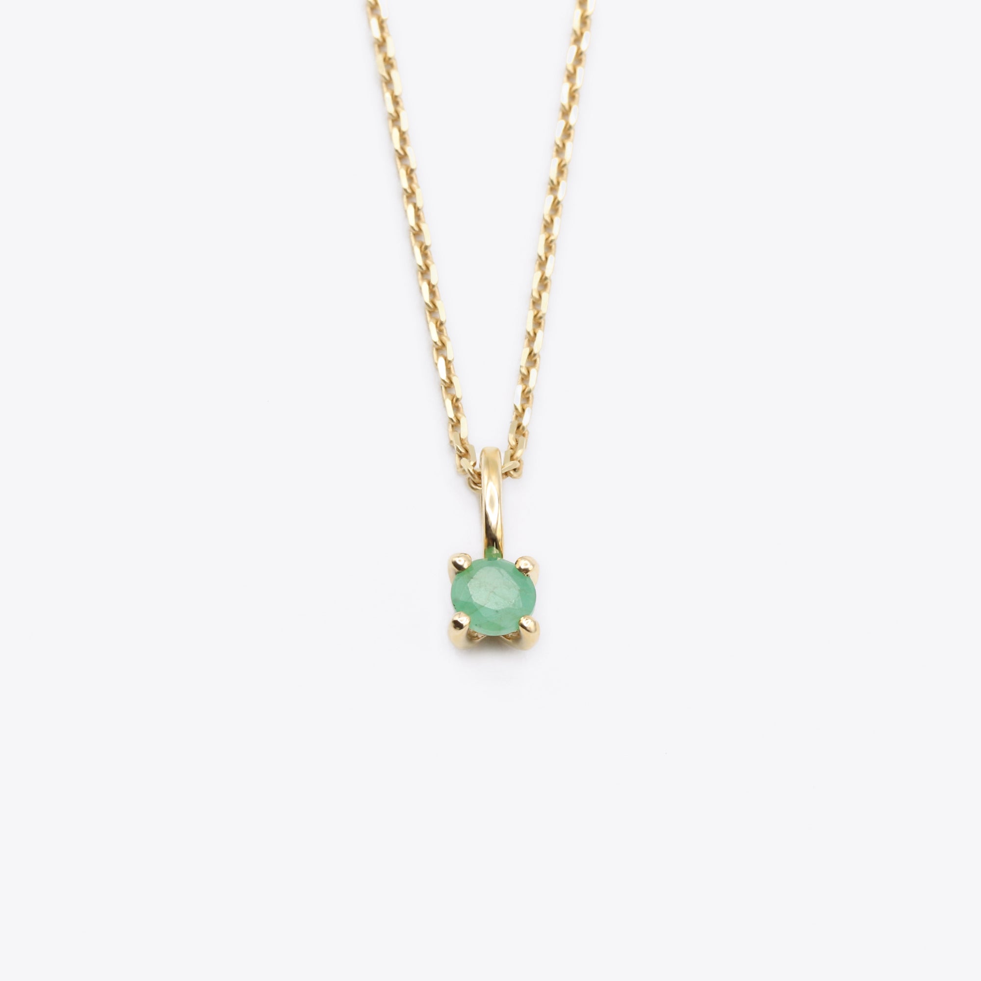 may birthstone necklace 14k gold with emerald by narrae