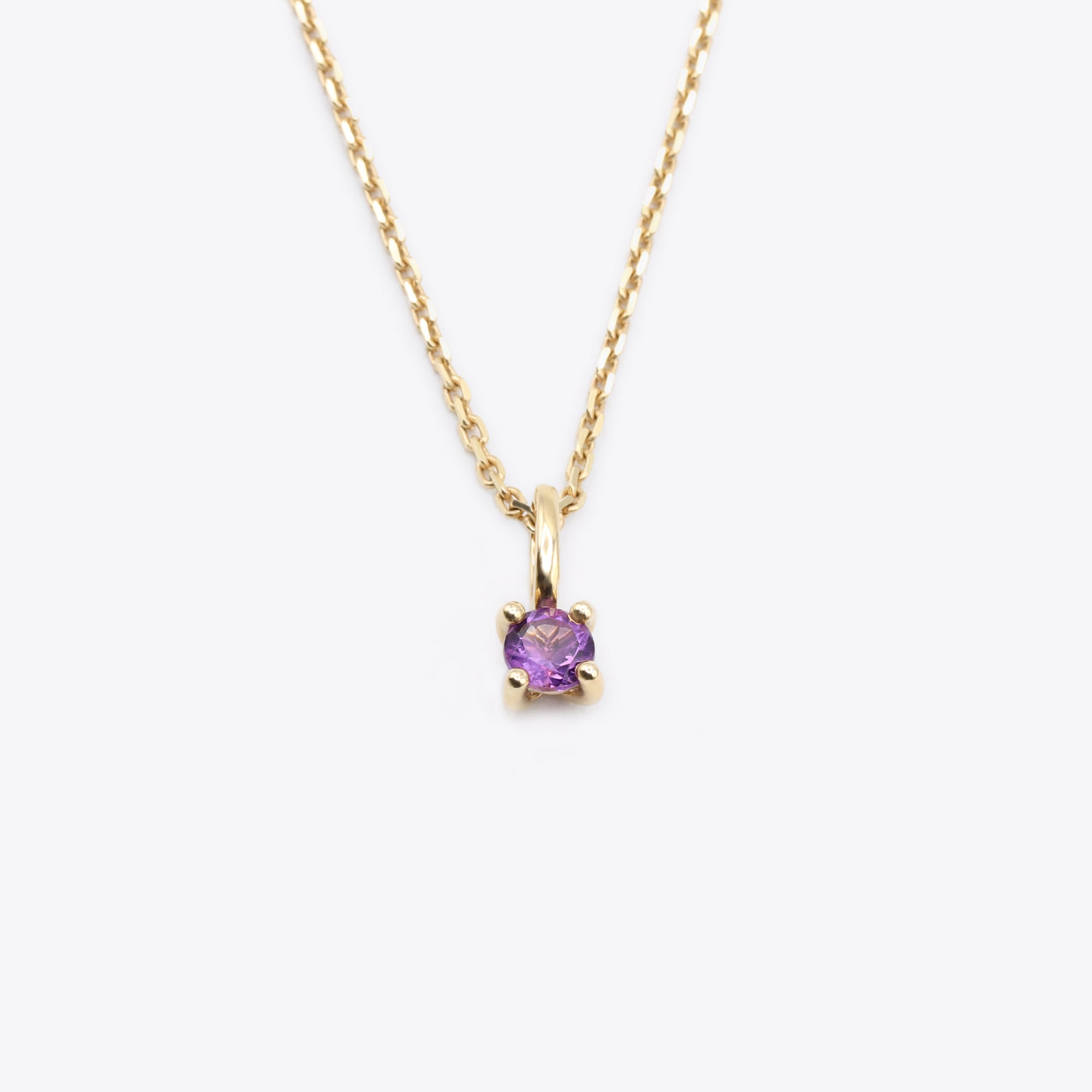 14k gold birthstone february necklace with amethyst by narrae