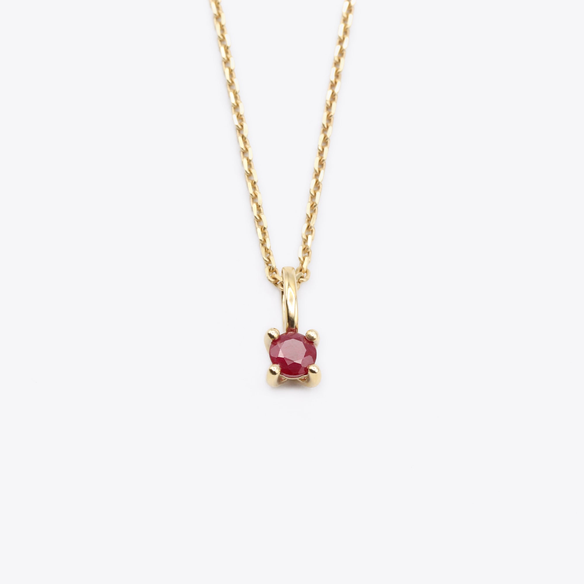 14k gold birthstone necklace july with ruby by narrae