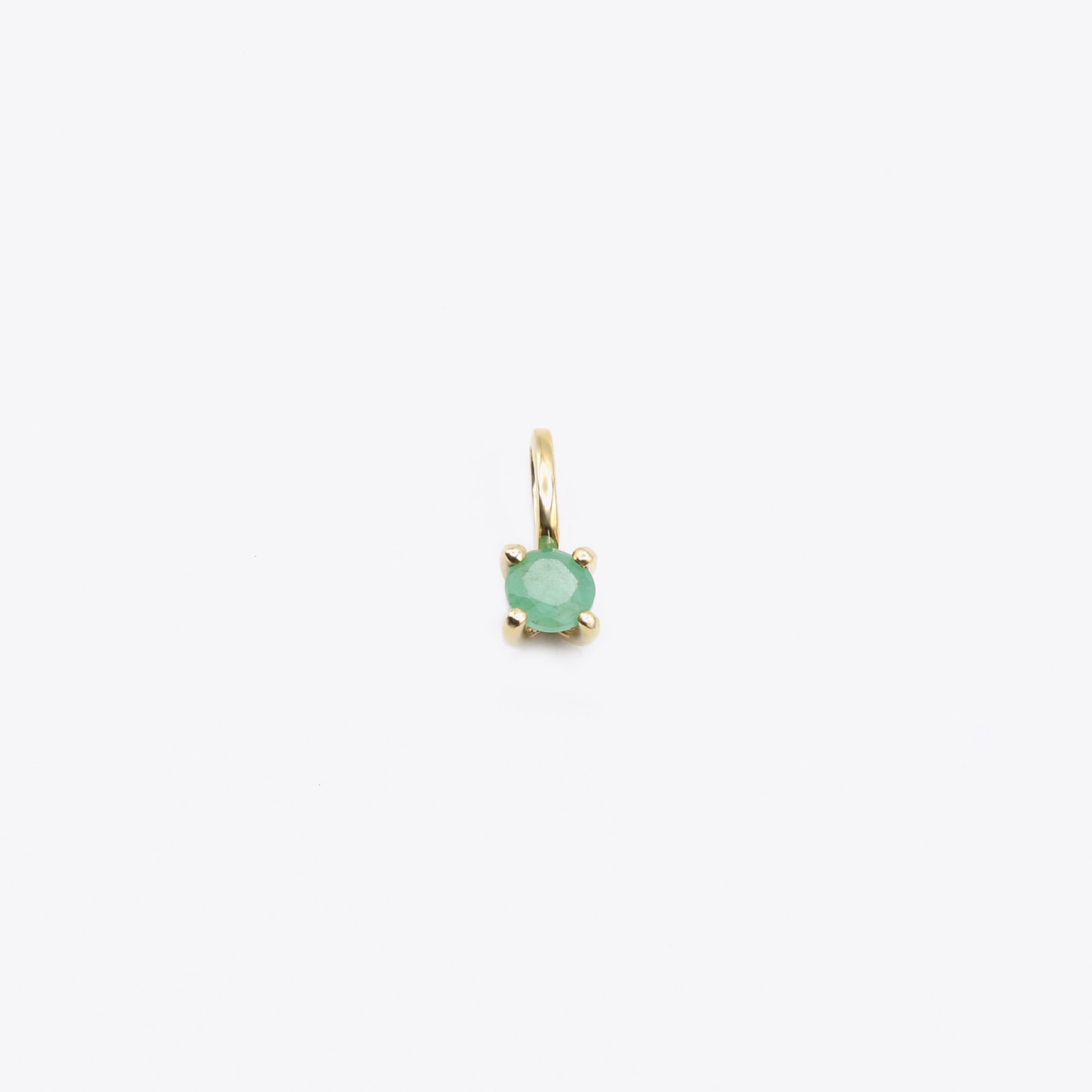 14k gold may birthstone pendant with emerald