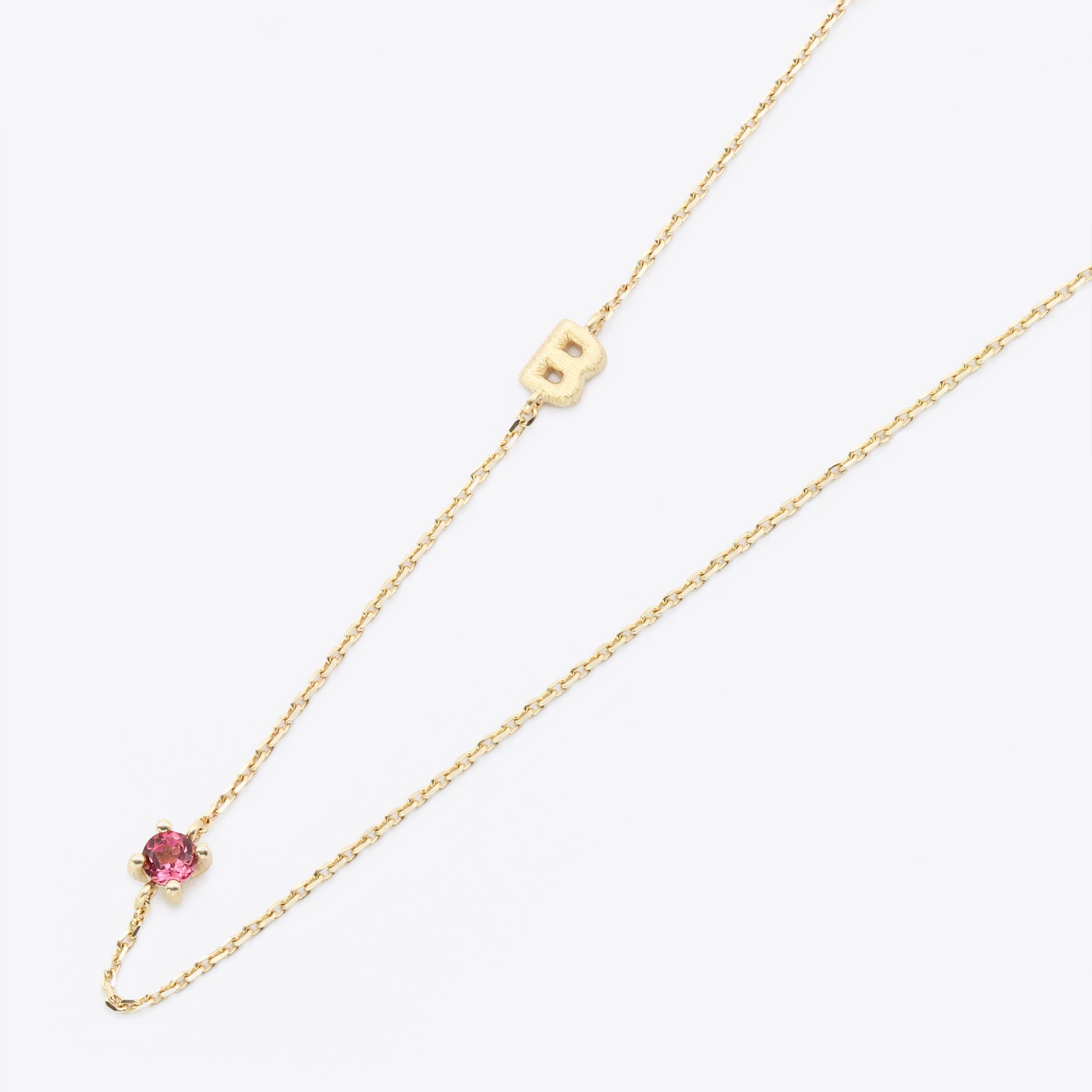 14-karaats gouden ketting met initiaal en geboortesteen, handgemaakt en personaliseerbaar, narrae