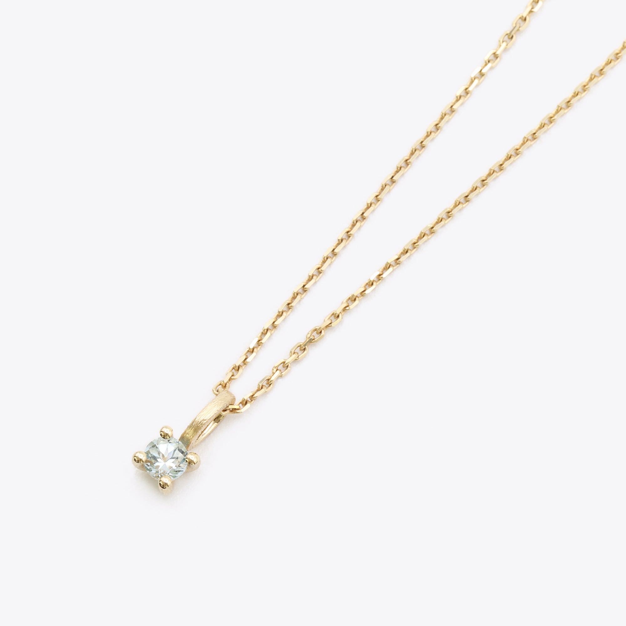 14-karaats gouden ketting met aquamarijn hanger, geboortesteen maart, narrae