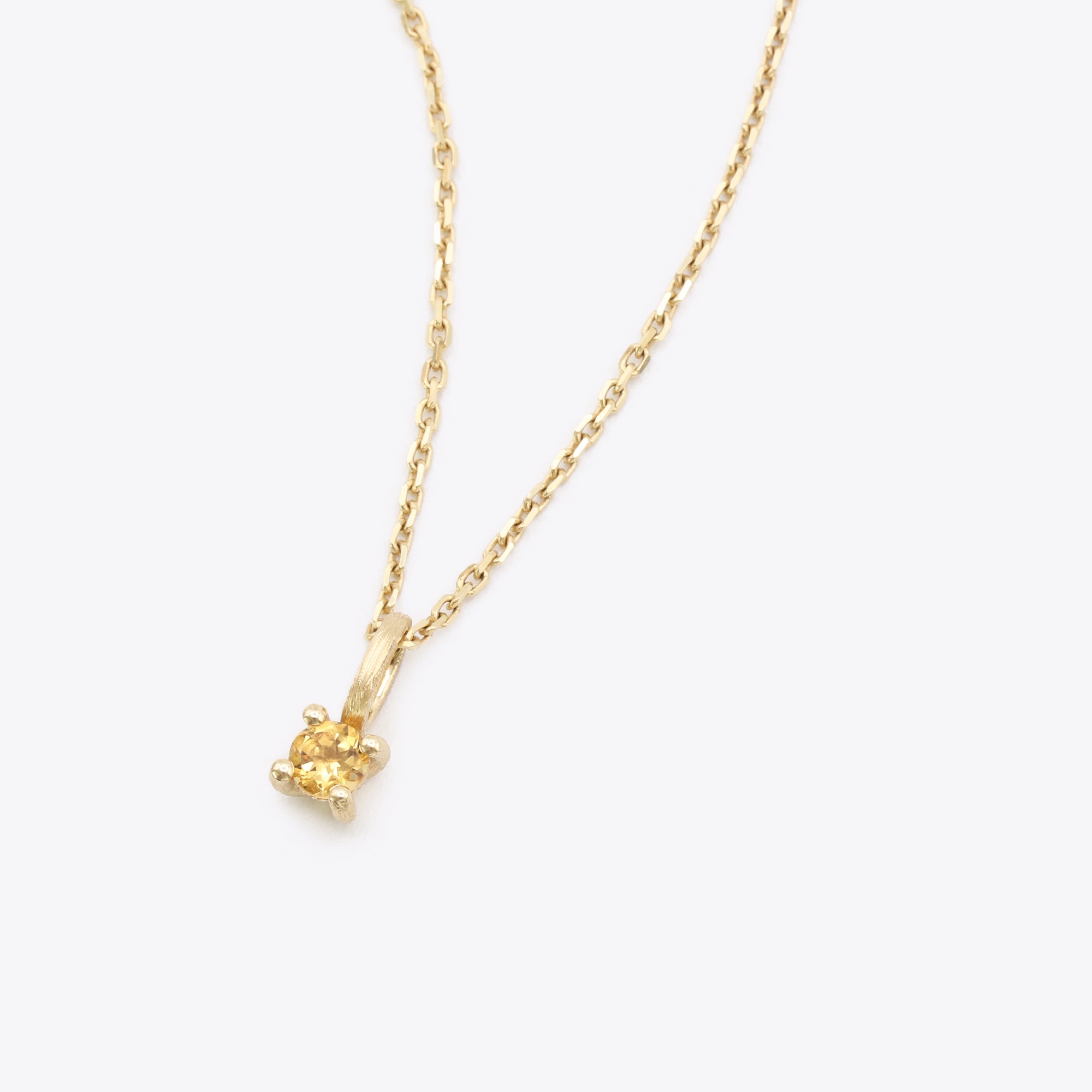 14-karaats gouden ketting met citrien hanger, geboortesteen november, narrae