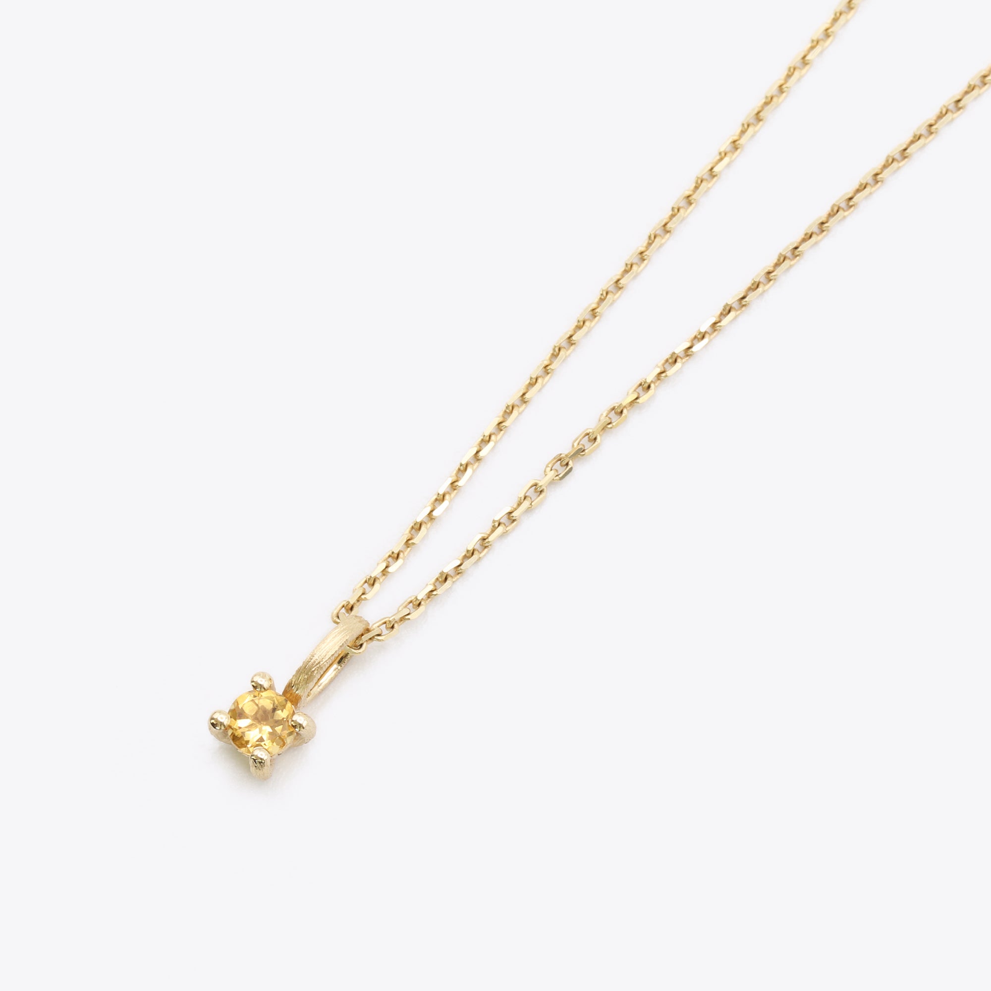 14-karaats gouden ketting met citrien hanger, geboortesteen november, narrae
