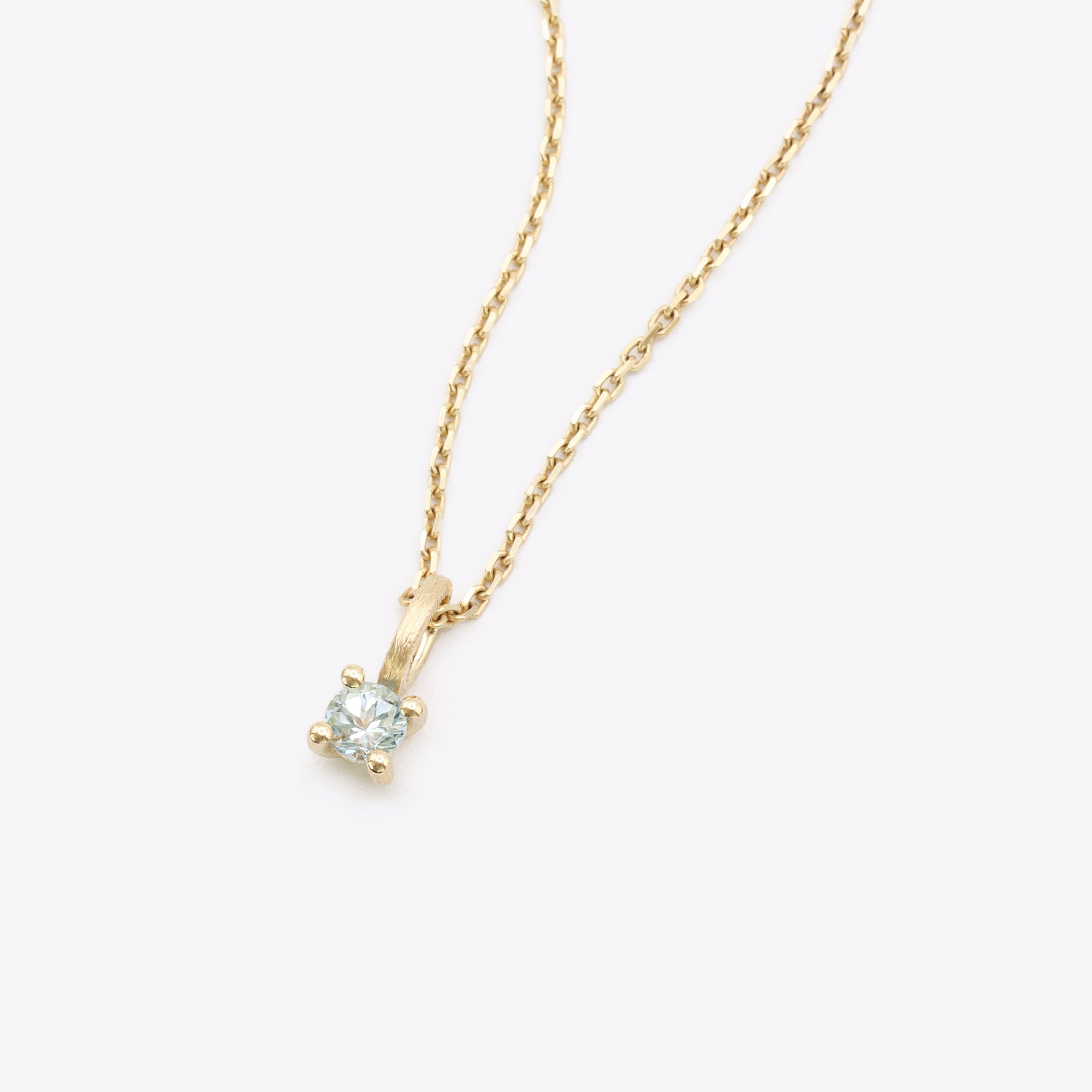 14-karaats gouden ketting met aquamarijn hanger, geboortesteen maart, narrae