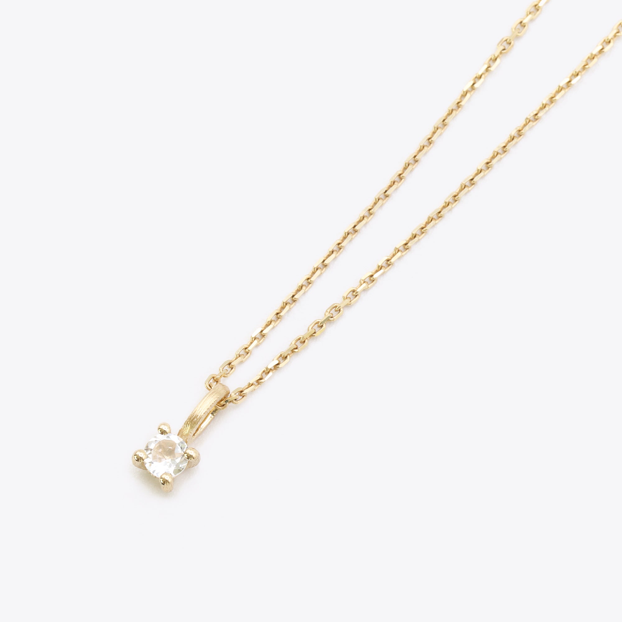 14-karaats gouden ketting met witte topaas hanger, geboortesteen april, narrae