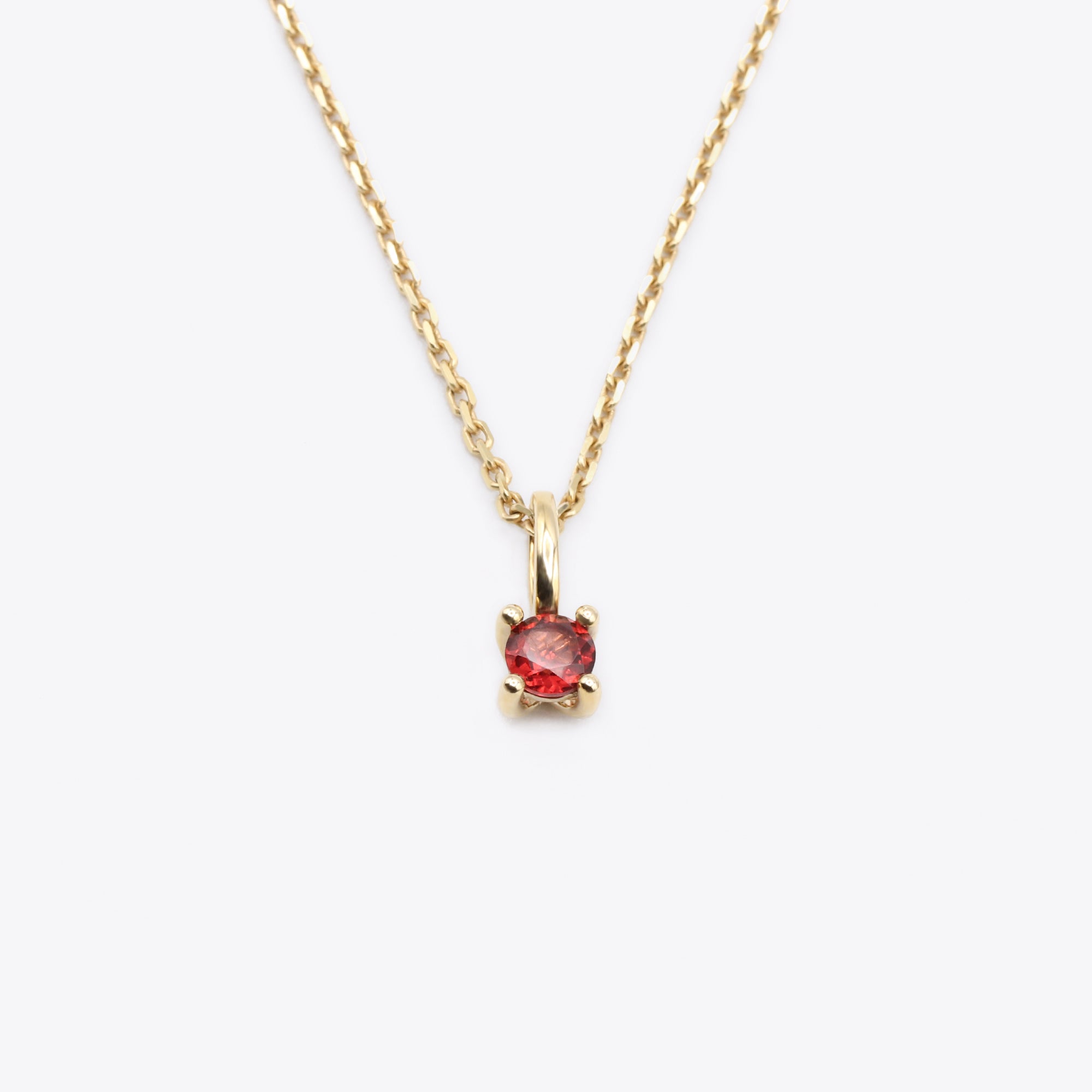 14k gold necklace with january birthstone garnet by narrae