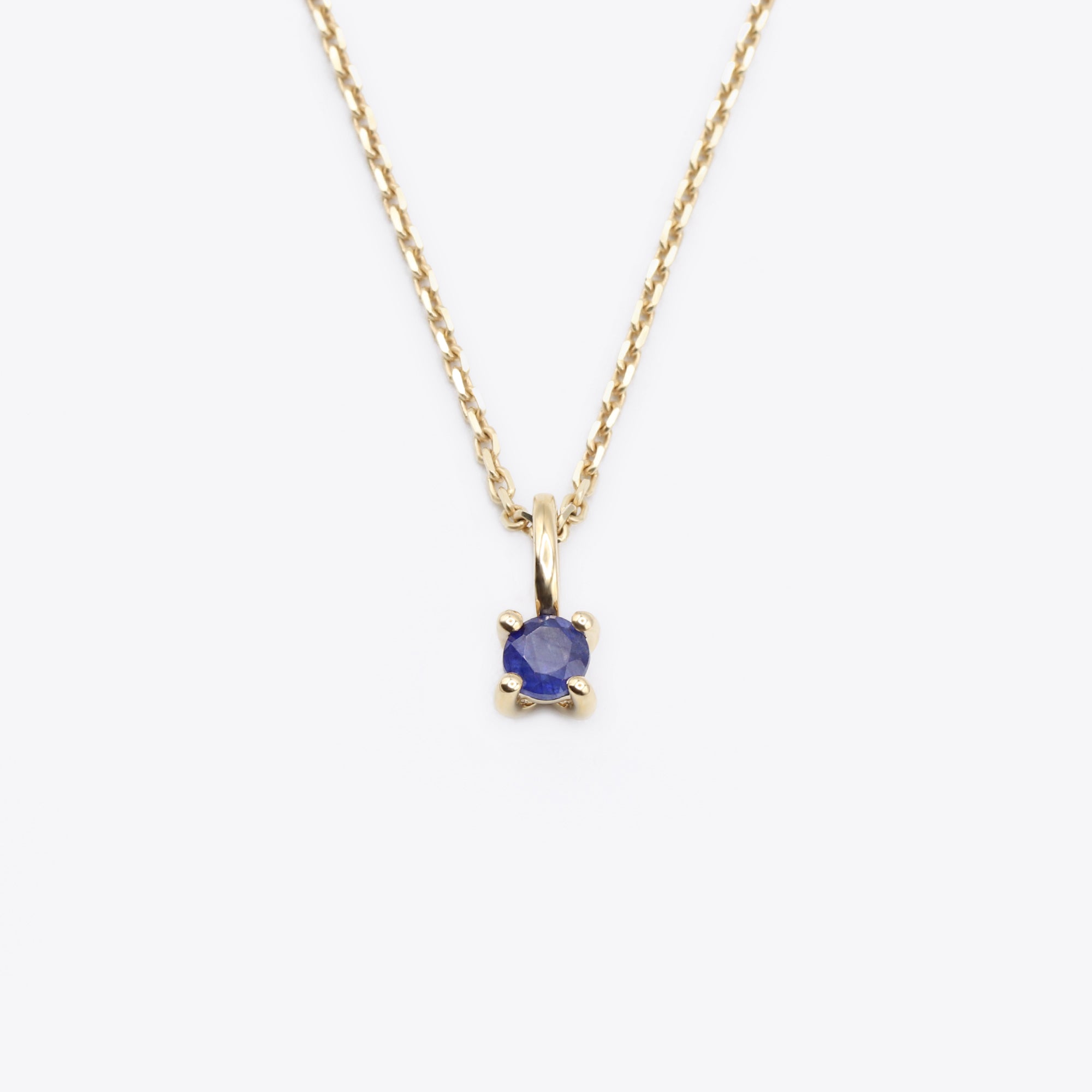 14k gold september birthstone necklace with sapphire by narrae