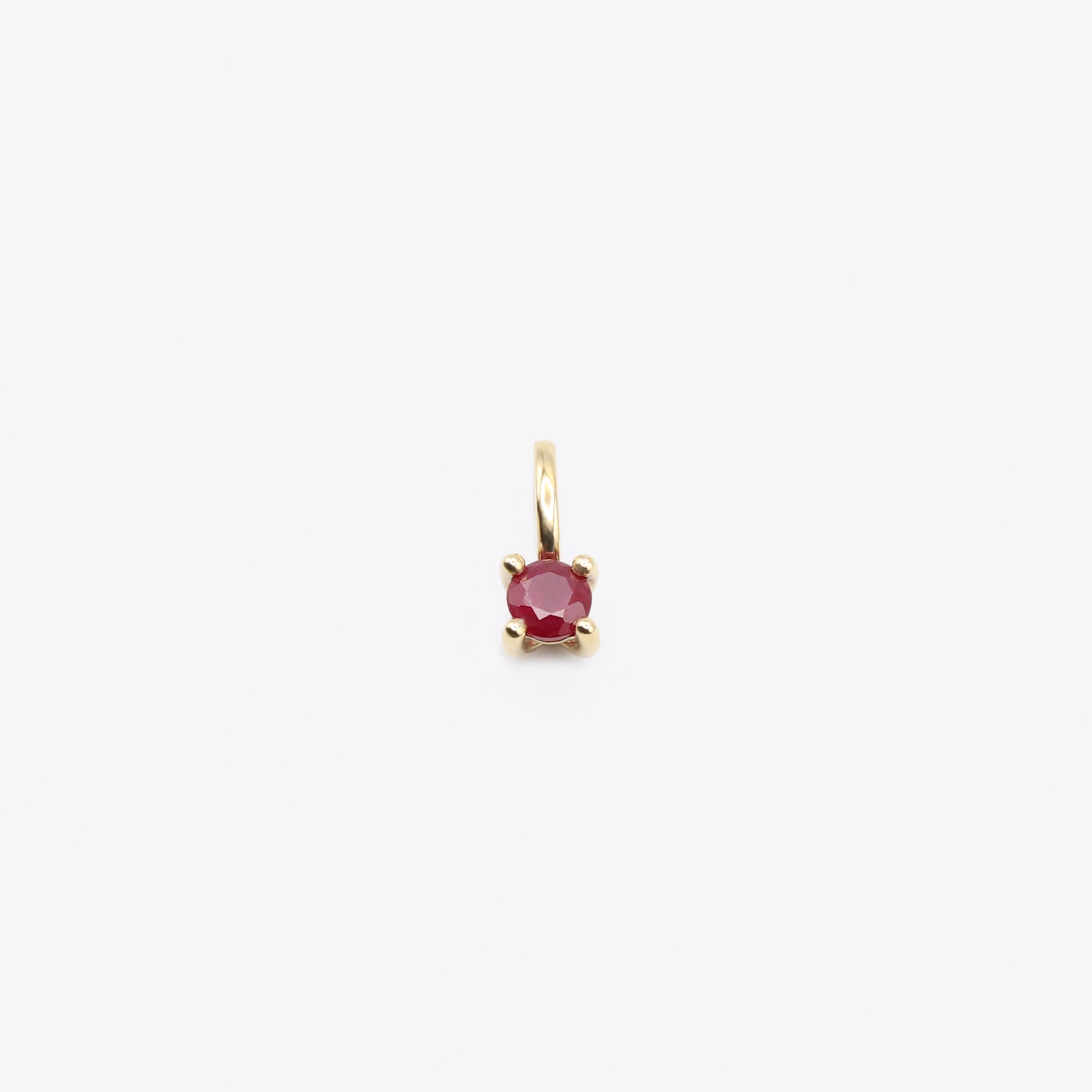 14k gold july birthstone pendant with ruby