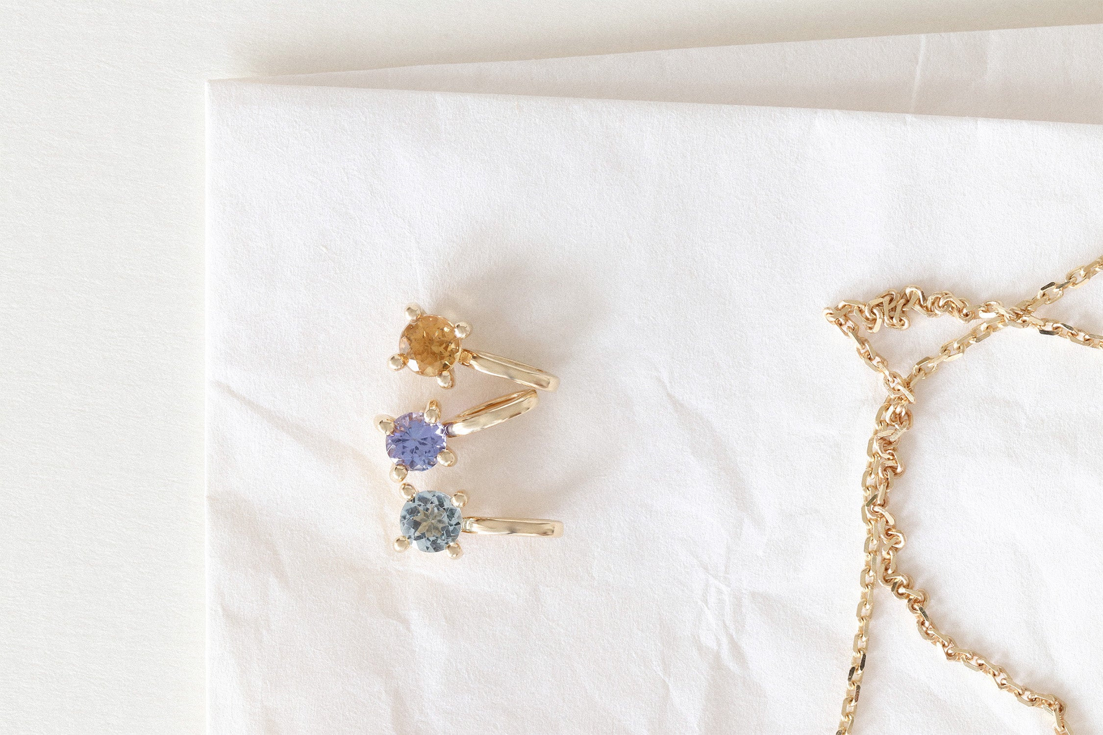 birthstones on paper on contact page of narrae