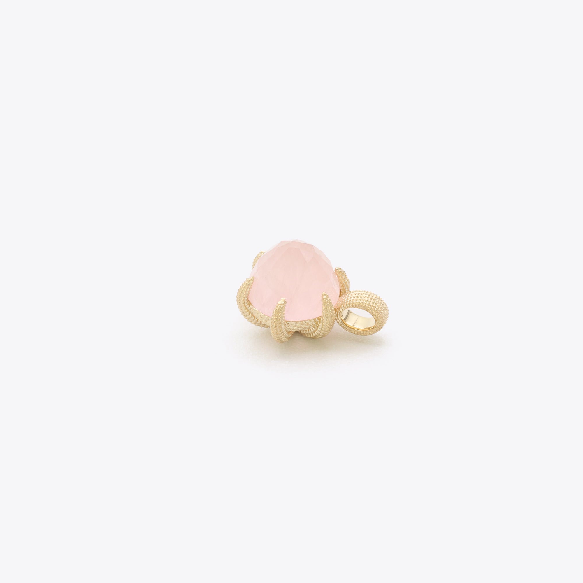 14-karaats gouden hanger met rozenkwarts in florentine finish, luxe sieraad dat zelfliefde en liefde symboliseert, narrae